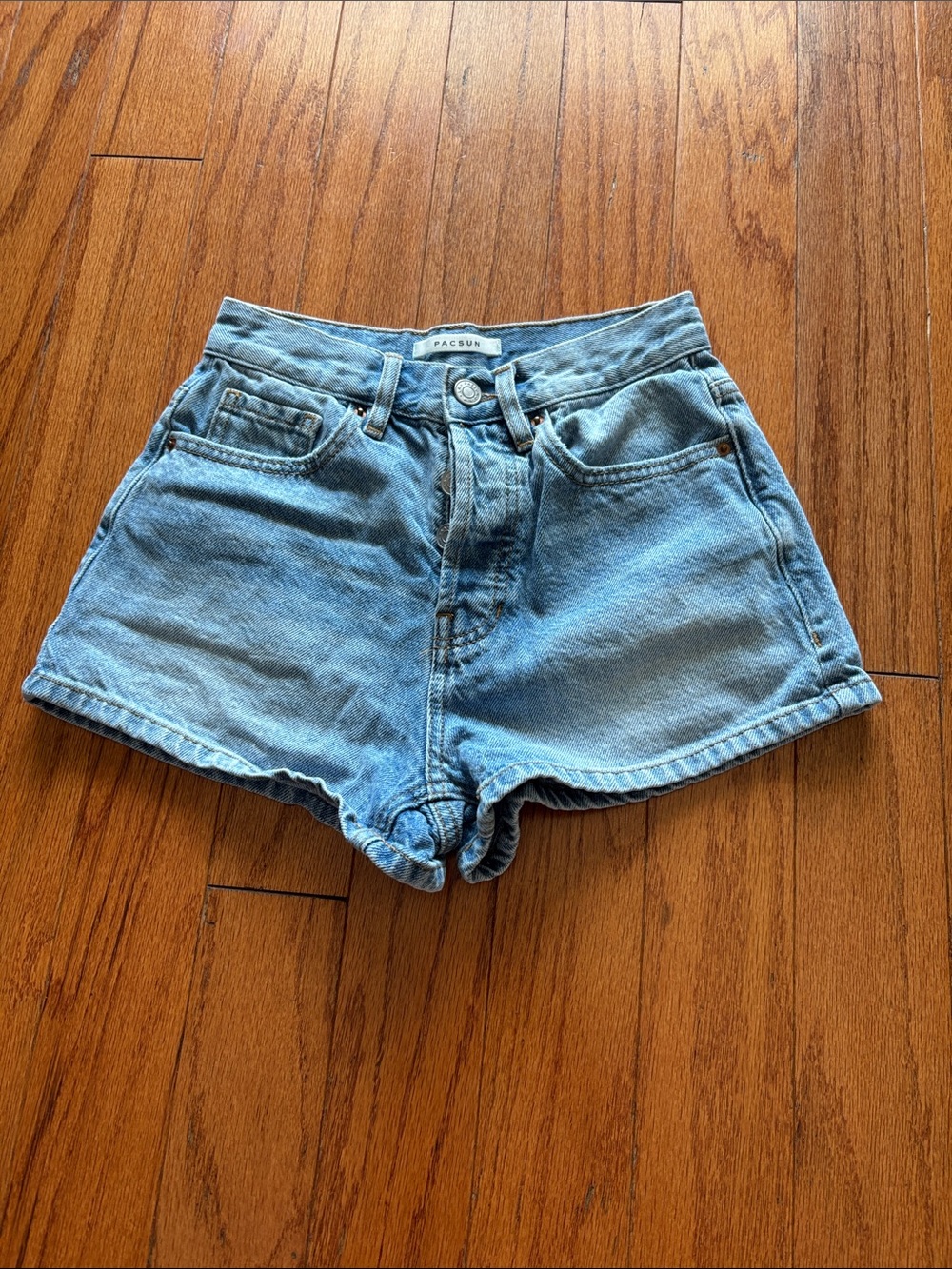 PacSun Light Blue High-Rise Denim Shorts